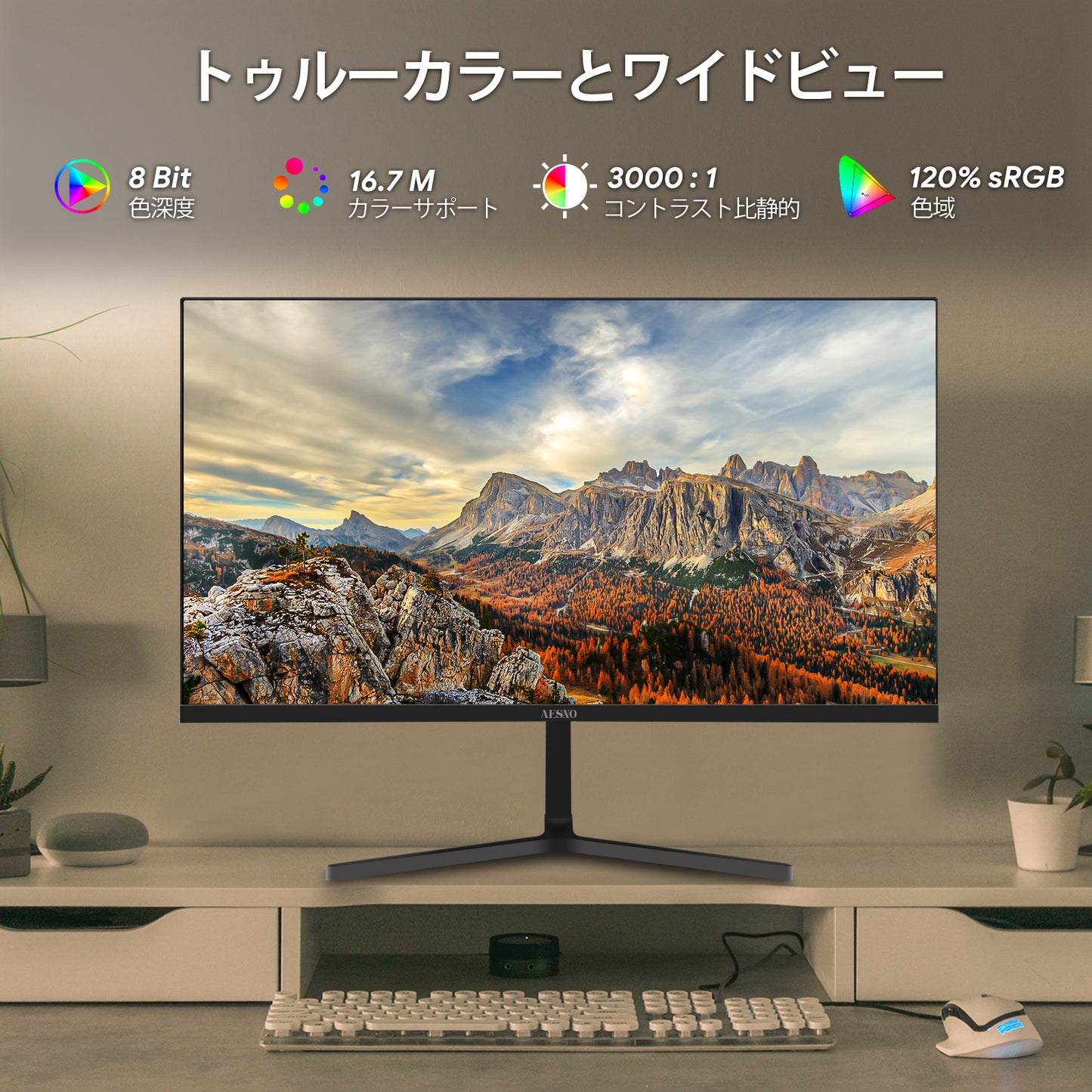 22 Inch Computer Monitor, Full HD(1920x1080P) 75HZ VA Desktop Display