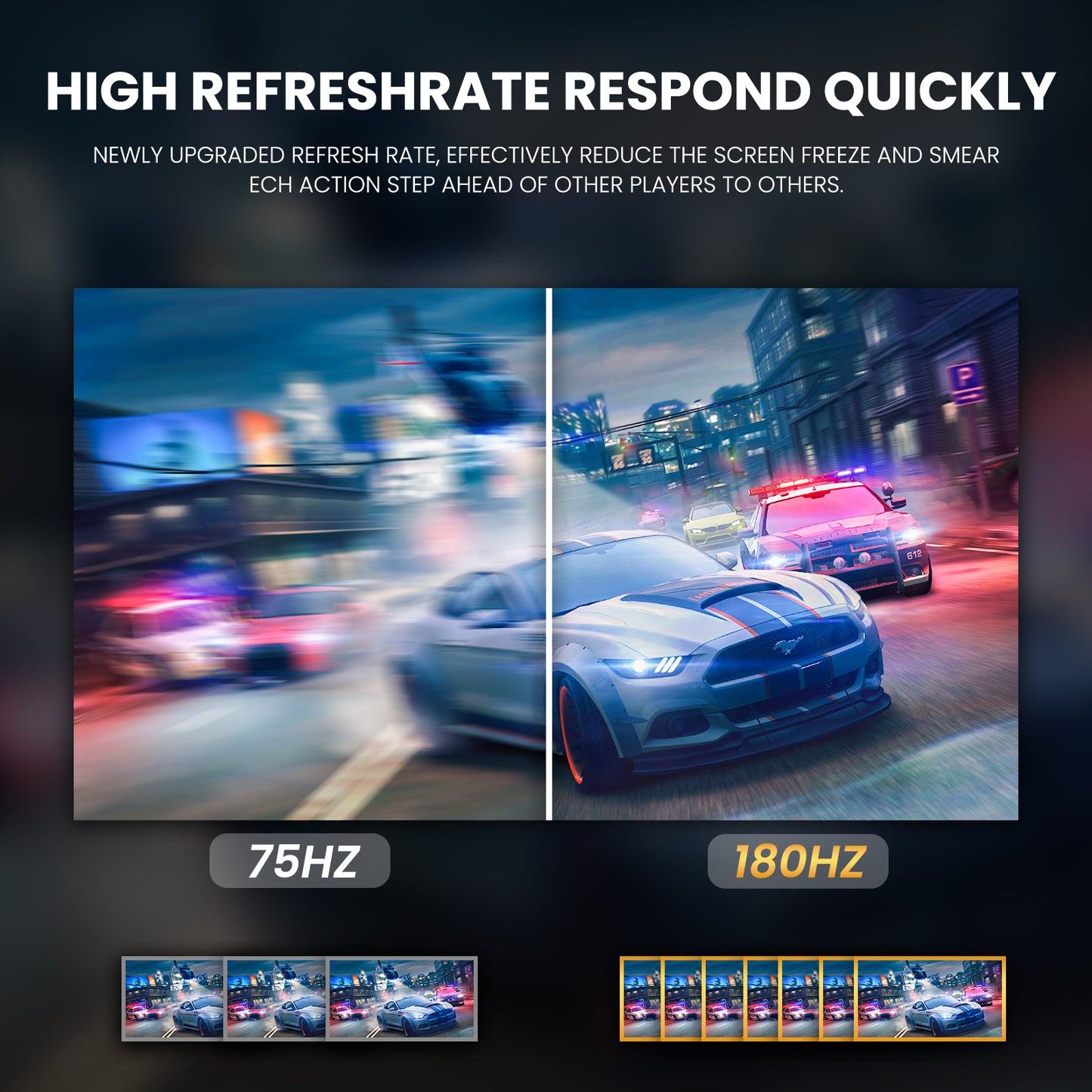 24 inch 144hz/180hz Curved Gaming Monitor,1k Frameless Computer Monitor
