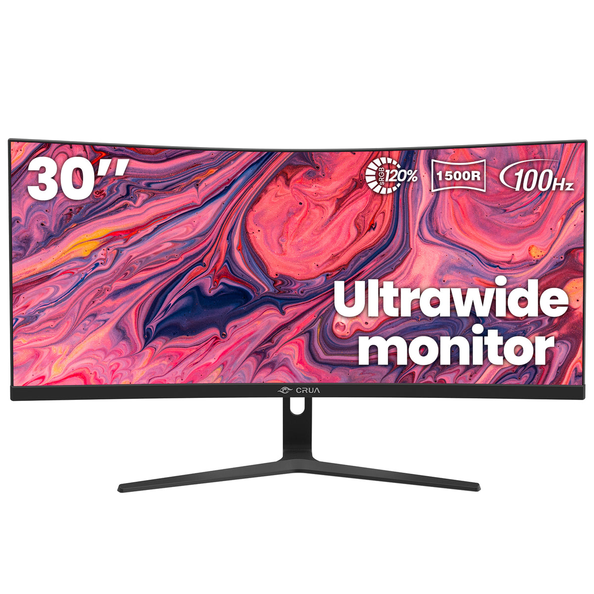 CRUA 30Inch Ultrawide Curved Monitor, 21:9 WFHD(2560x1080P) VA