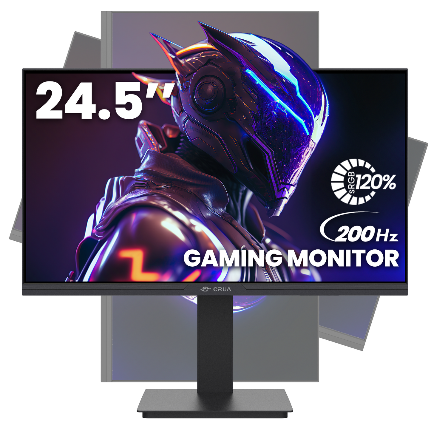 CRUA 24.5Inch Gaming Monitor 165Hz/200Hz, FHD(1920x1080P) 120% sRGB Computer Monitor, Height/Pivot/Swivel/Tilt Adjustable Vertical Monitor, Support FreeSync, DP,HDMI, Wall Mount (75mmX75mm)