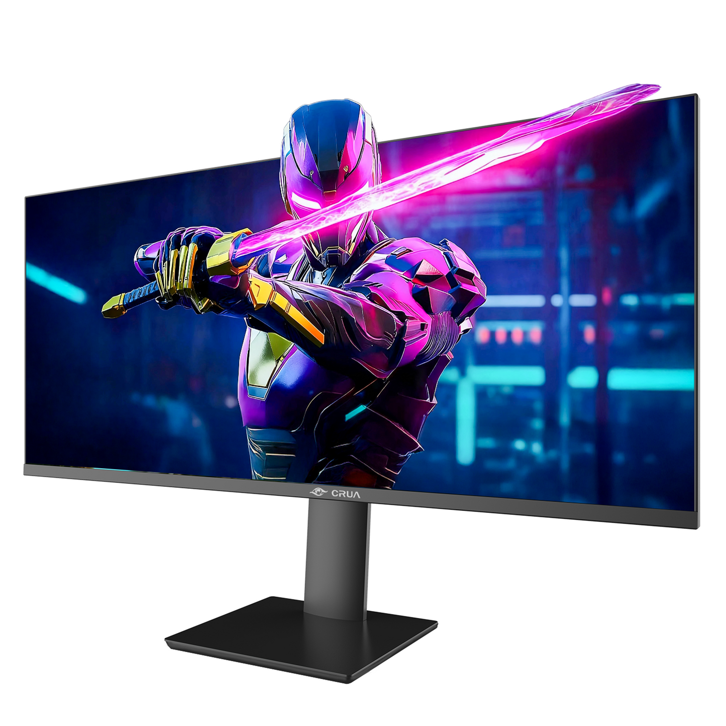 CRUA 34" Gaming Monitor, IPS WQHD(3440×1440P) 144Hz/165Hz Computer Monitor, 21:9 UltraWide Screen, 380cd/m², 120% sRGB, Support AMD FreeSync, Height Adjustable and with Speakers, Wall Mountable-Black