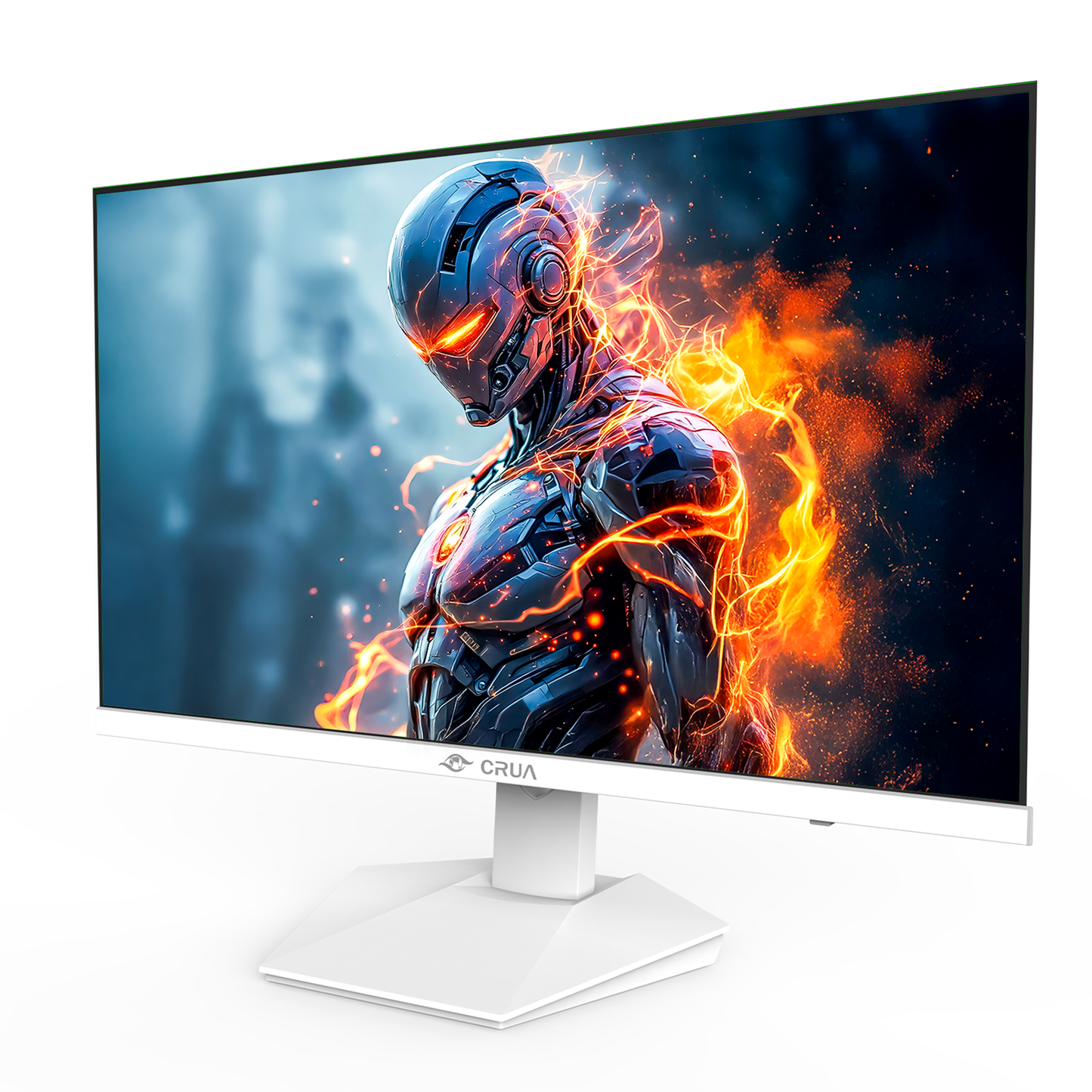 CRUA 27” Gaming Monitor, UHD (3840x2160) Dual Mode (4K 160Hz or FHD 320Hz), 120% sRGB, Support FreeSync, Built-in Speakers, RGB Lighting, HDMI & DP, Height adjustable, Wall Mount Install-White