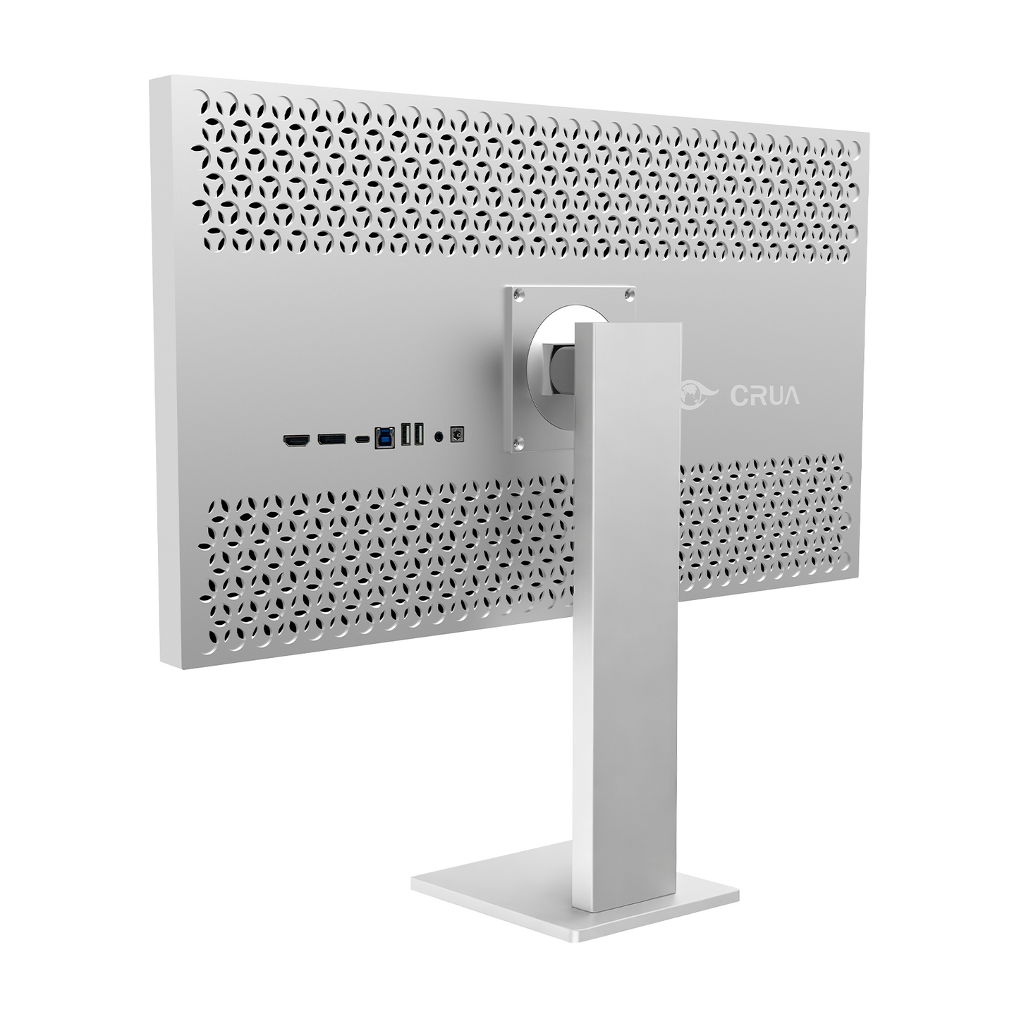 CRUA 27" 4K Monitor, UHD 3840x2160P 60Hz IPS Panel Computer Monitor with Built-in Speakers, Supports AMD FreeSync, USB Type-c, 98% DCI-P3, Height Adjustable, HDMI 2.0 & DP 1.2, Wall Mountable-Silver