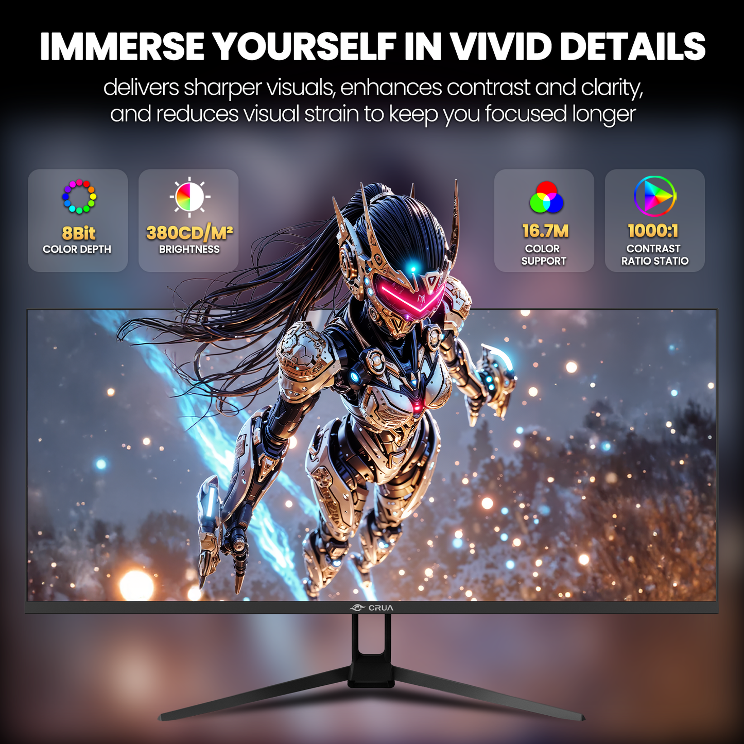 CRUA 34 Inch 165Hz UWQHD IPS Utrawide Gaming Monitor,3440x1440,21:9, B ...