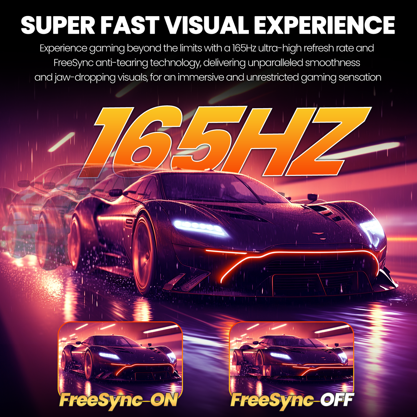 CRUA 34" Gaming Monitor, IPS WQHD(3440×1440P) 144Hz/165Hz Computer Monitor, 21:9 UltraWide Screen, 380cd/m², 120% sRGB, Support AMD FreeSync, Height Adjustable and with Speakers, Wall Mountable-Black