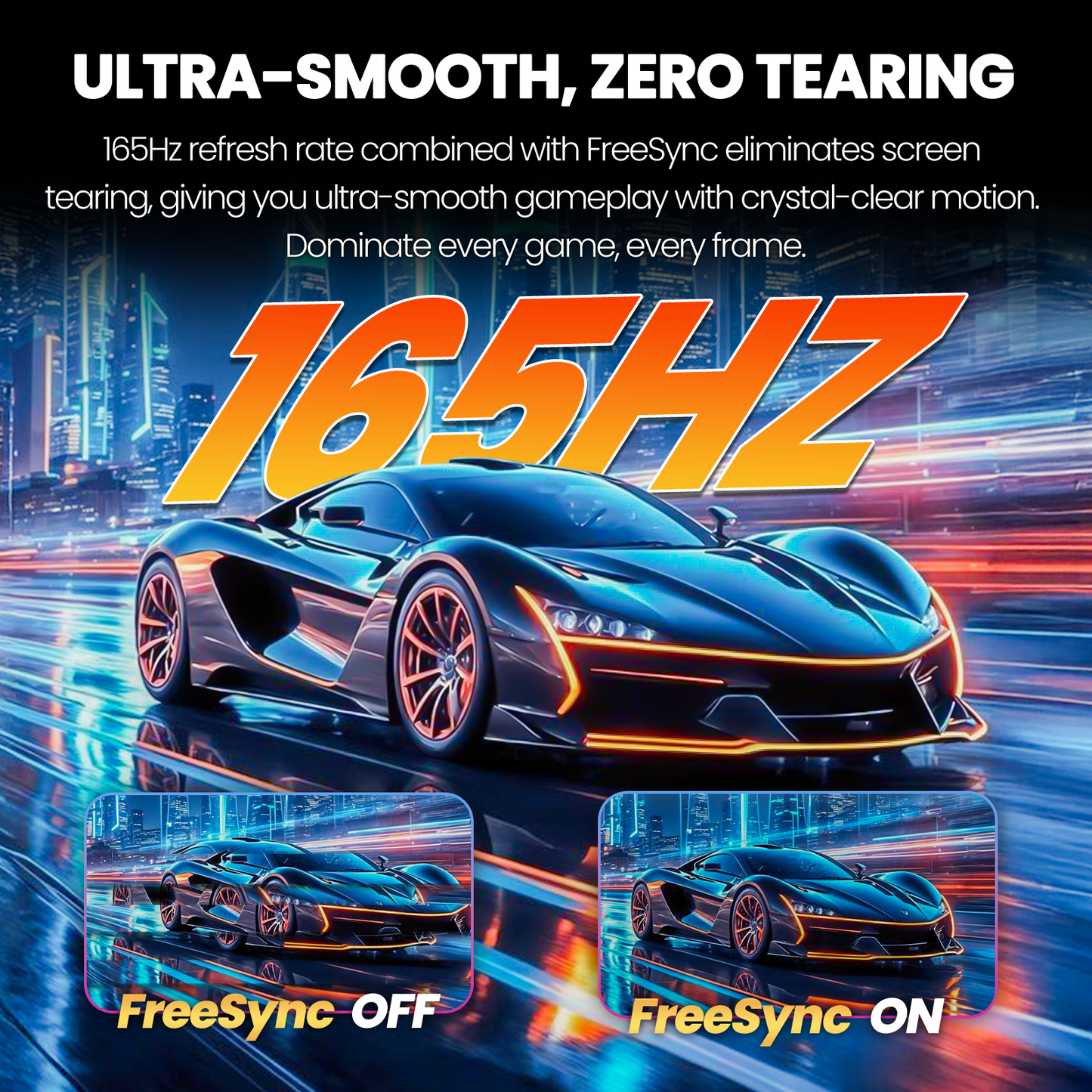 CRUA 34” Curved Ultrawide Gaming Monitor, 3440×1440 UWQHD, 165Hz, 3800R Curvature, Height Adjustable Stand, Built-in Speakers, HDMI & DisplayPort, Black