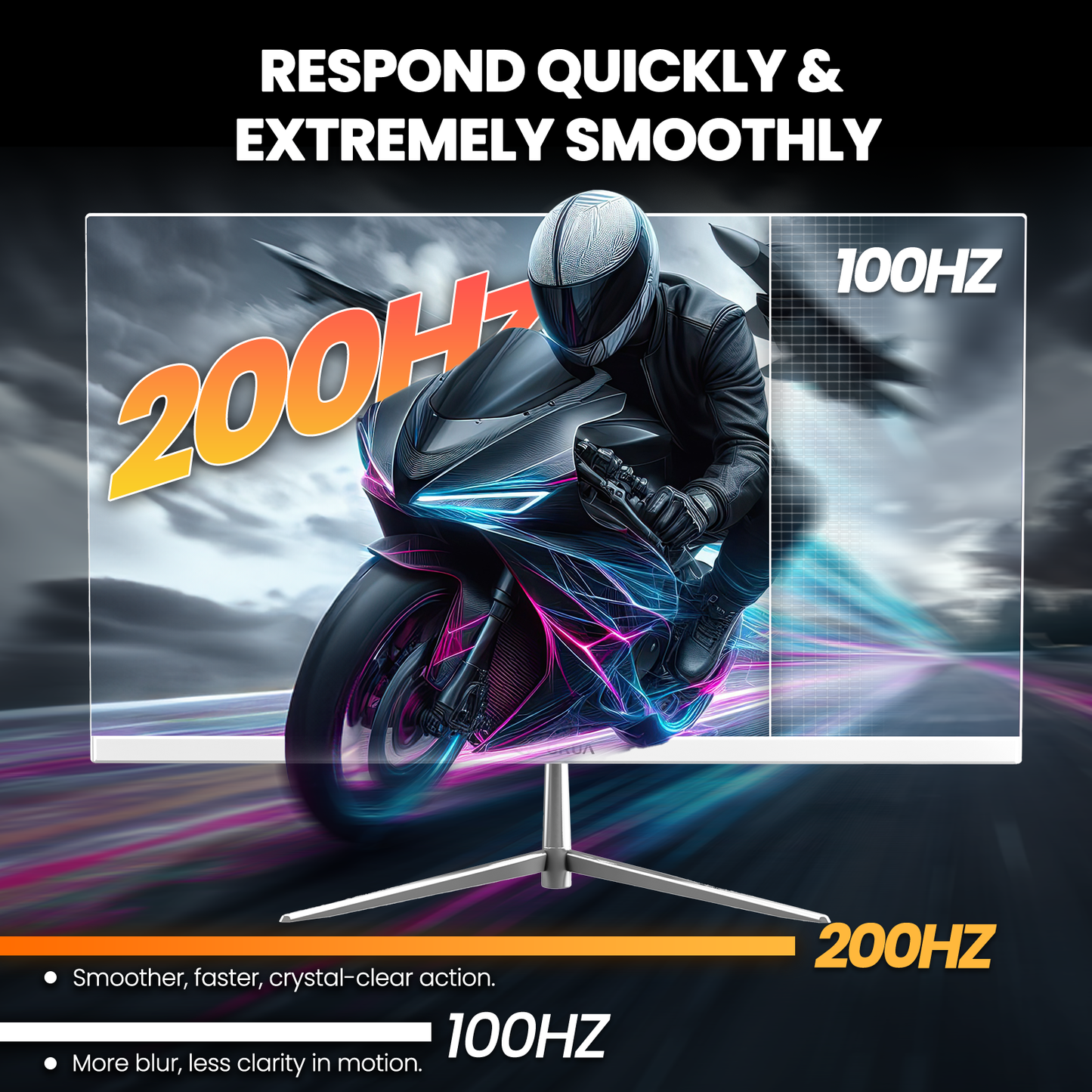 CRUA 24.5 Inch Gaming Monitor, IPS FHD 200Hz,120% sRGB,  FreeSync,(HDMI, DP), Built-in Speakers