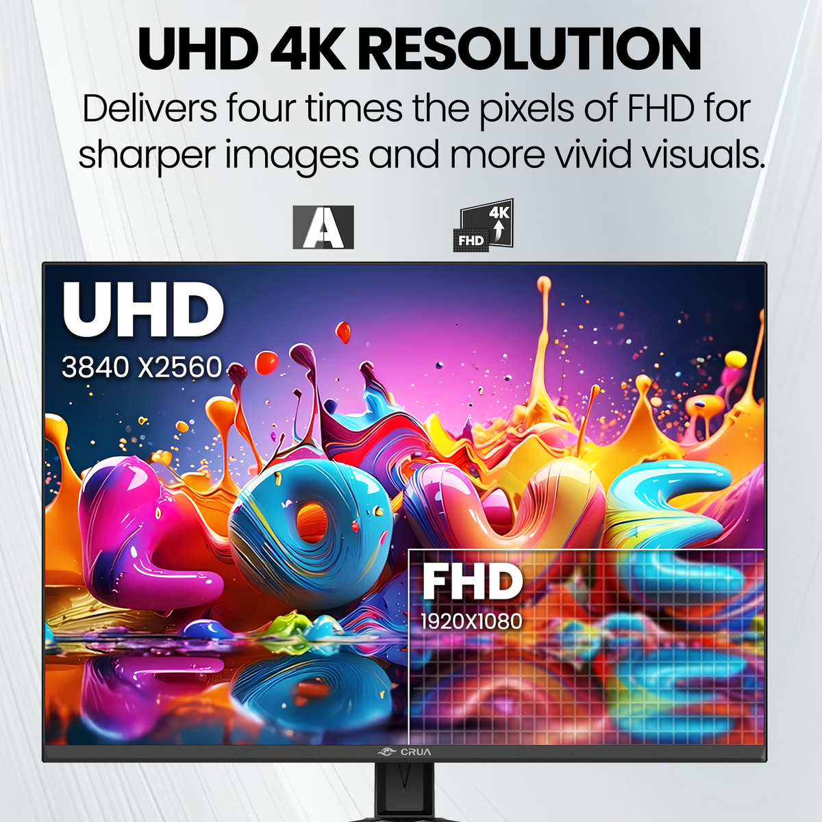 CRUA 28'' Monitor, 4K UHD+(3840×2560P)IPS 60Hz Computer Monitors