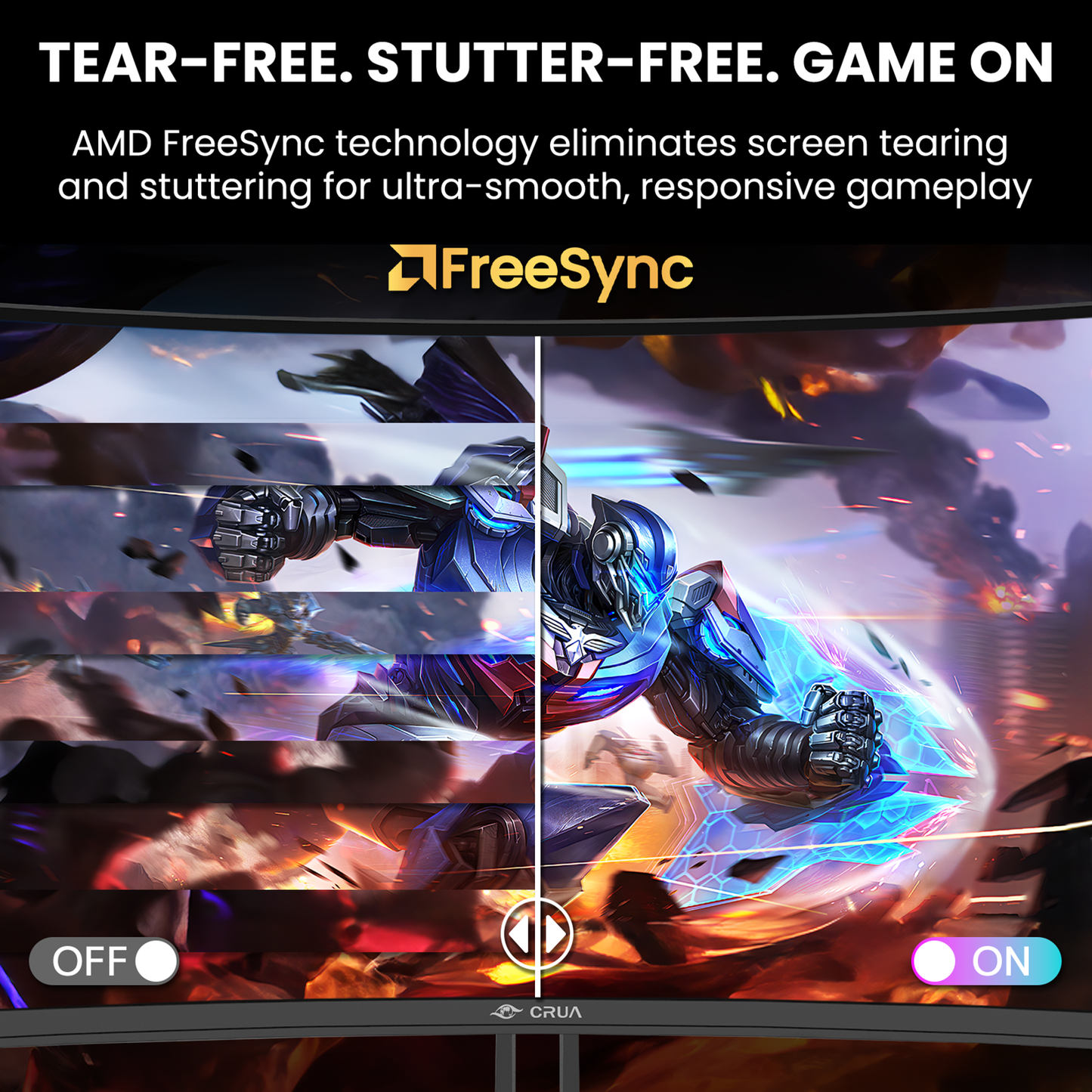 CRUA 34" WQHD 240Hz Ultrawide Curved Gaming Monitor, 1500R, FreeSync, Black 3440x1440 VA Screen With 120%sRGB, Built-In Speakers, HDMI 2.1/DP 1.4 and 75x75mm Wall Mount For Gaming, Streaming and Work
