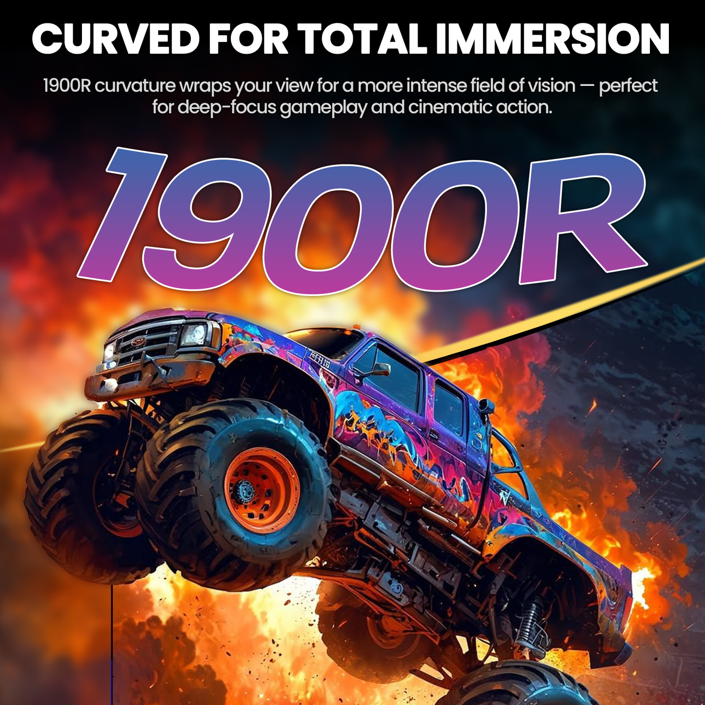 CRUA 34-inch IPS Curved Gaming Monitor, WQHD 3440x1440, 120Hz Computer Monitor, 1900R, 120% sRGB, FreeSync, HDMI 2.0 & DP 1.4, Wall Mountable - Black