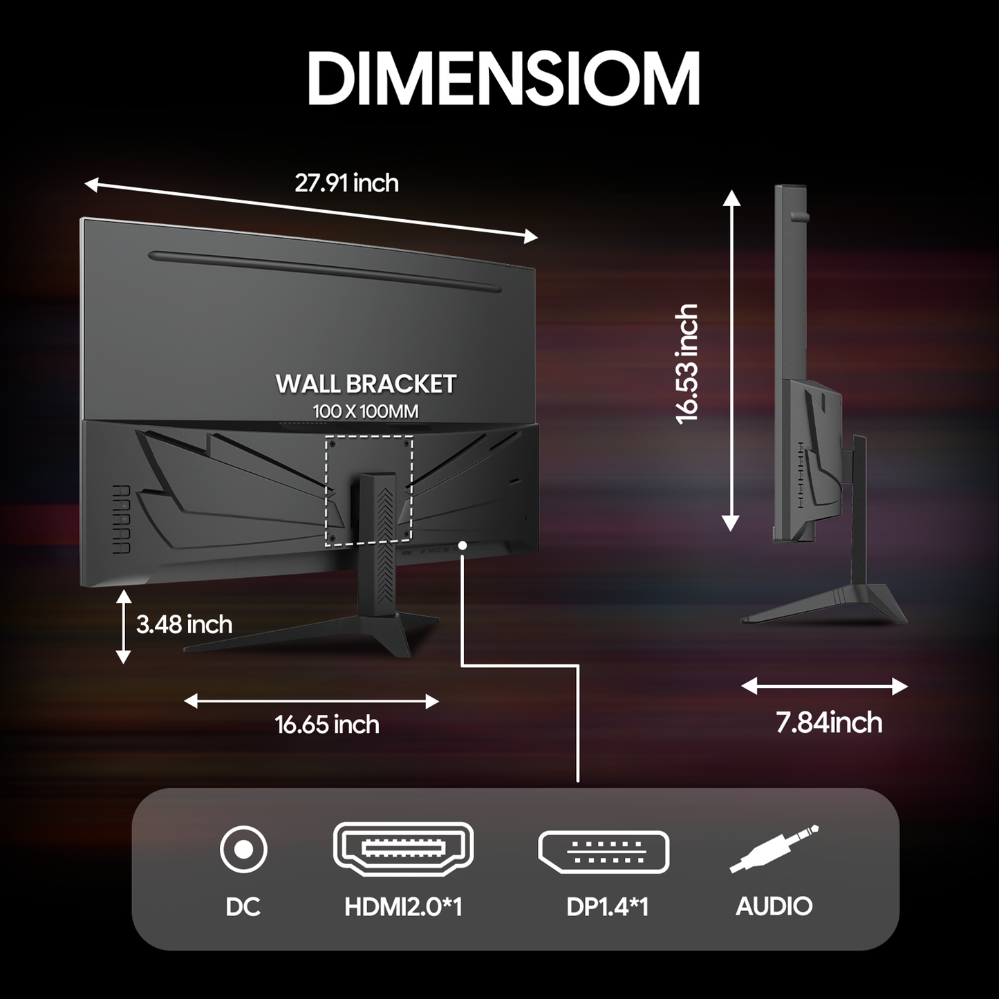 CRUA 32" 240Hz Curved Gaming Monitor, FHD 1920×1080P, 1800R Ultra-Wide Screen, 120% sRGB, FreeSync, Low Blue Light, HDMI 2.0 & DP 1.4, Wall Mountable-Black