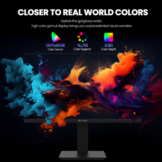 CRUA 24.5Inch Gaming Monitor 144Hz/165Hz, FHD(1920x1080P) 120