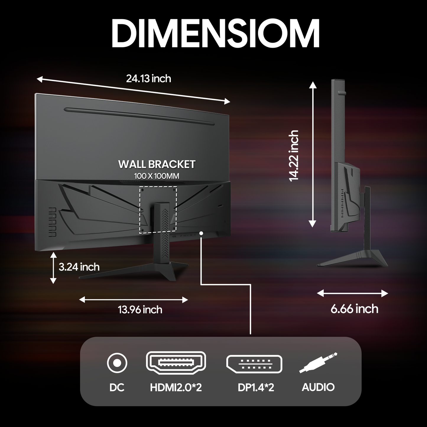 CRUA 27'' 2K 260Hz Curved Gaming Monitor, QHD 1440P,1800R, with Built-in Speakers, Support AMD FreeSync, 120% sRGB, Blue Light Filter, Wall Mountable-Black