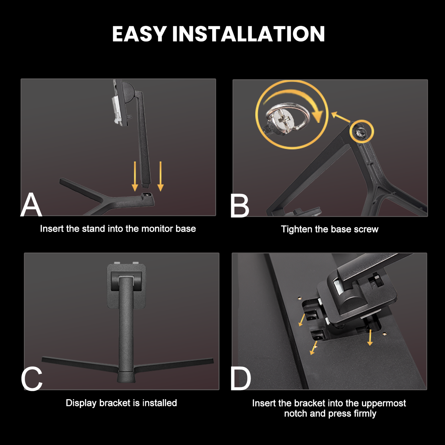 CRUA 24” 240Hz Gaming Monitor, Curved FHD 1920 x 1080P, Support 120% sRGB, AMD FreeSync, Low Motion Blur, Wall Mount Installs Compatible, for Office and Games(HDMI 2.0 & DP 1.4) – Black