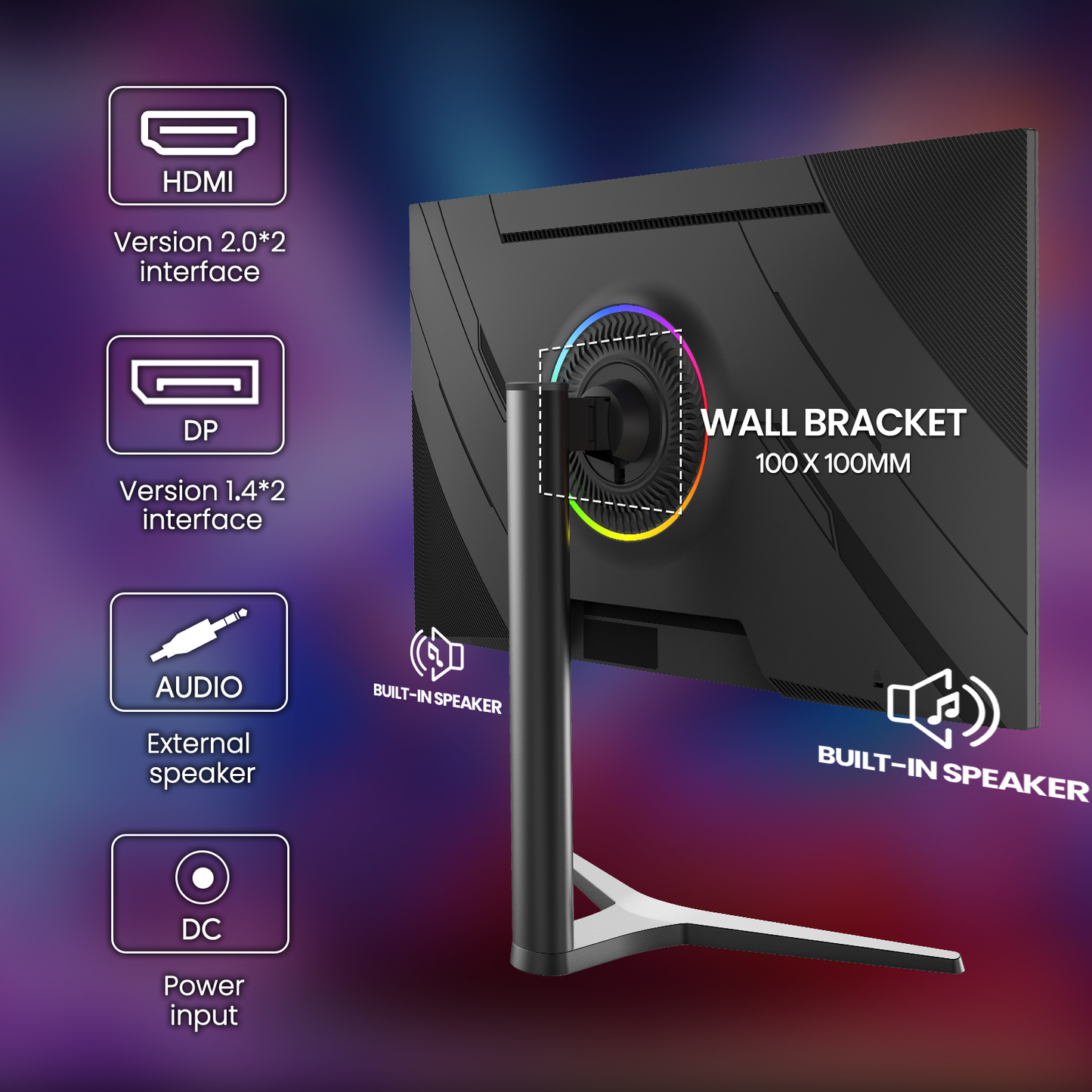 CRUA 32'' 4K Gaming Monitor 160Hz, UHD 3840x2160 IPS Screen, Height/Pivot/Swivel/Tilt Adjustable Vertical Monitor, Support FreeSync, Built-in Speakers, 120% sRGB, PIP/PBP, HDMI 2.0 & DP 1.4-Black