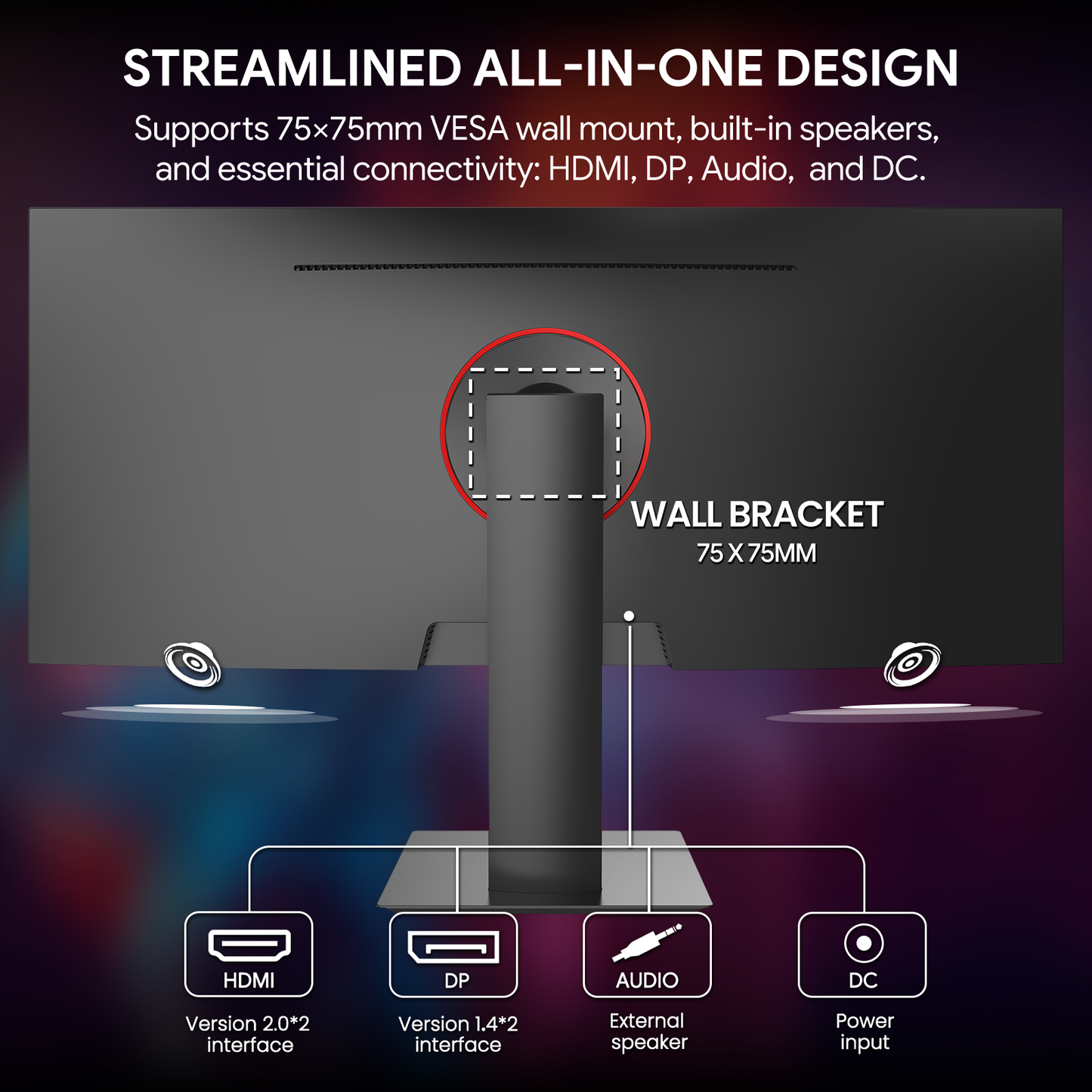 CRUA 34" Gaming Monitor, IPS WQHD(3440×1440P) 144Hz/165Hz Computer Monitor, 21:9 UltraWide Screen, 380cd/m², 120% sRGB, Support AMD FreeSync, Height Adjustable and with Speakers, Wall Mountable-Black