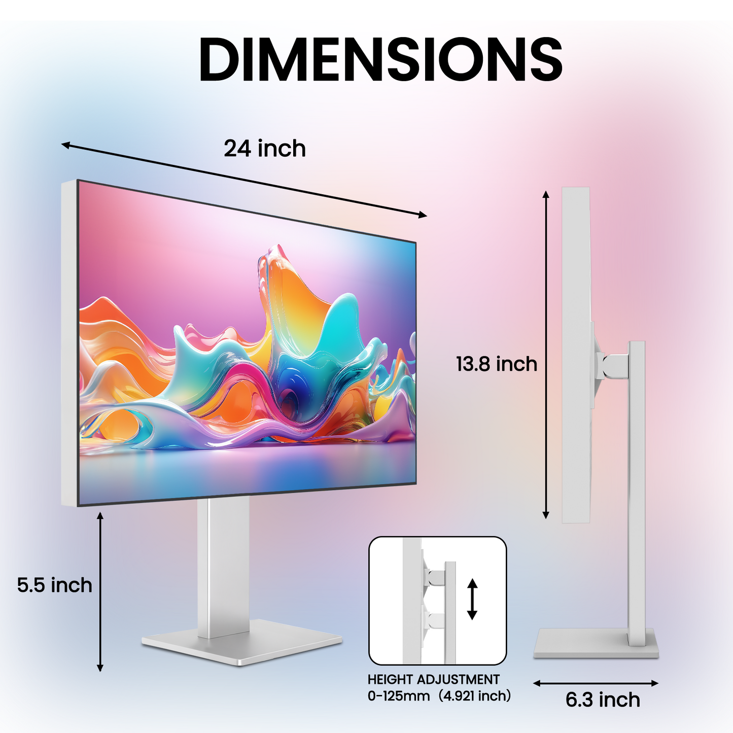 CRUA 27" 4K Monitor, UHD 3840x2160P 60Hz IPS Panel Computer Monitor with Built-in Speakers, Supports AMD FreeSync, USB Type-c, 98% DCI-P3, Height Adjustable, HDMI 2.0 & DP 1.2, Wall Mountable-Silver