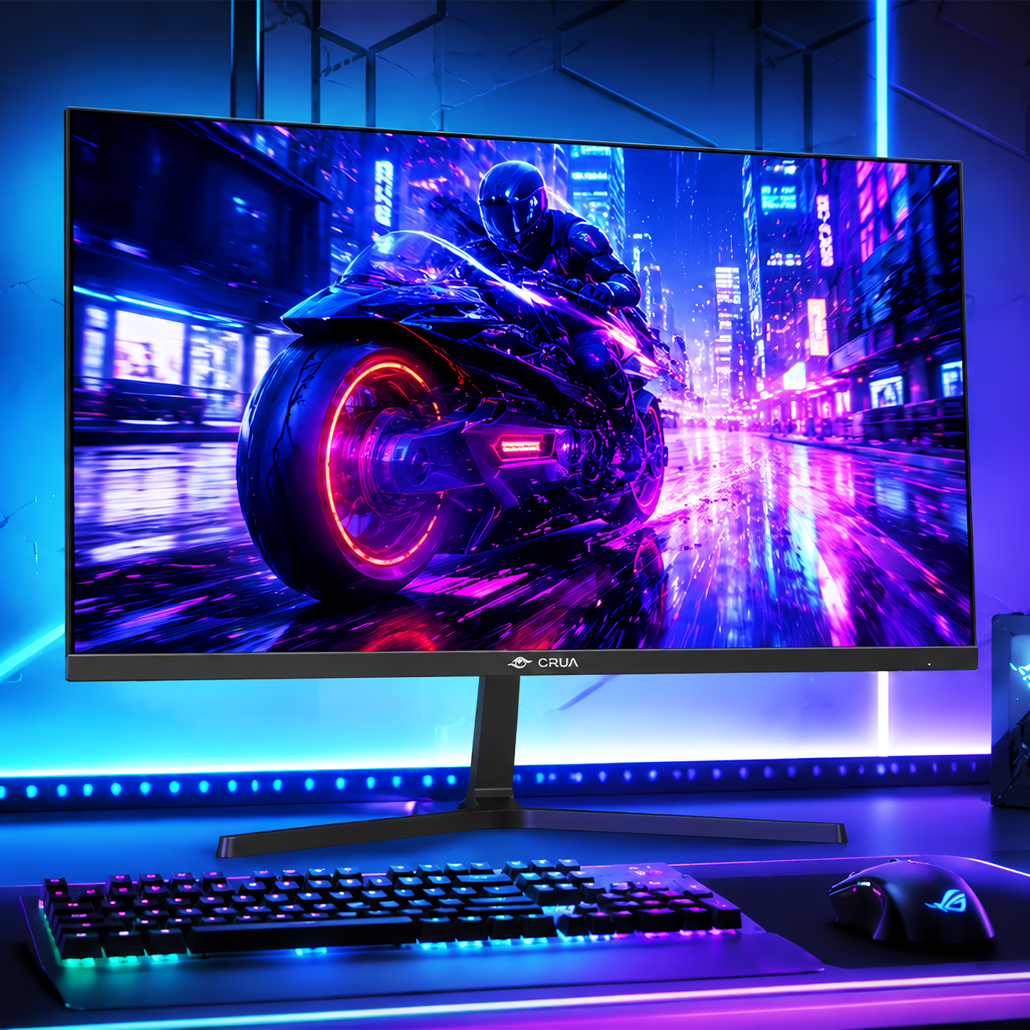 CRUA 24.5"120Hz Gaming Monitor, IPS FHD(1920x1080P) Computer monitor , FreeSync, 120% sRGB, Built-in Speakers，support Wall Mountable-Black