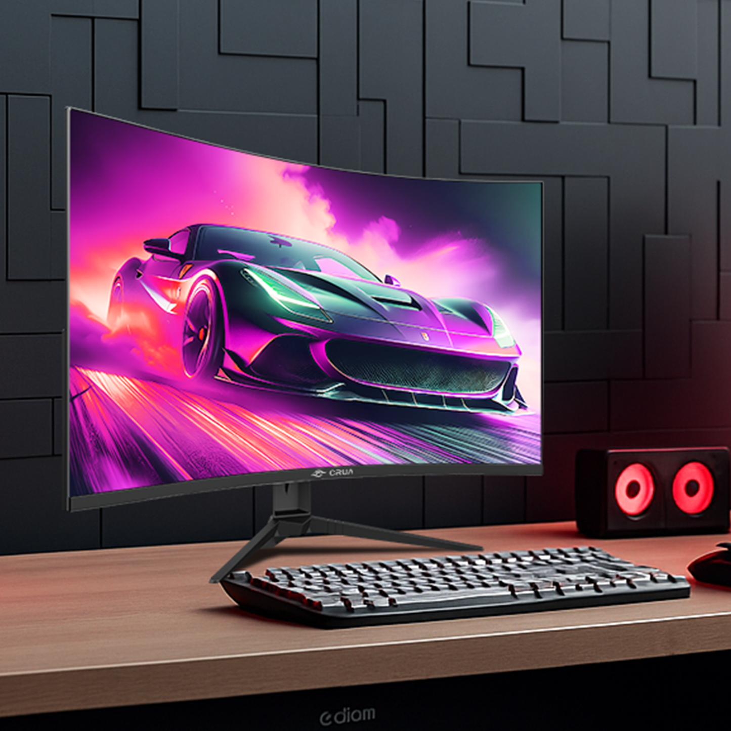 CRUA 27'' Curved Gaming Monitor 260Hz/240Hz, QHD 1440P 1800R VA Panel Computer Monitor with Built-in Speakers, Support AMD FreeSync, 120% sRGB, Blue Light Filter, HDMI2.0 & DP1.4, Wall Mountable-Black
