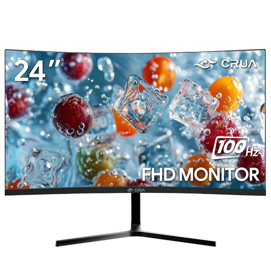 CRUA 24 Inch Curved Monitor, FHD (1920×1080) 2800R, 100Hz, Computer Mo ...