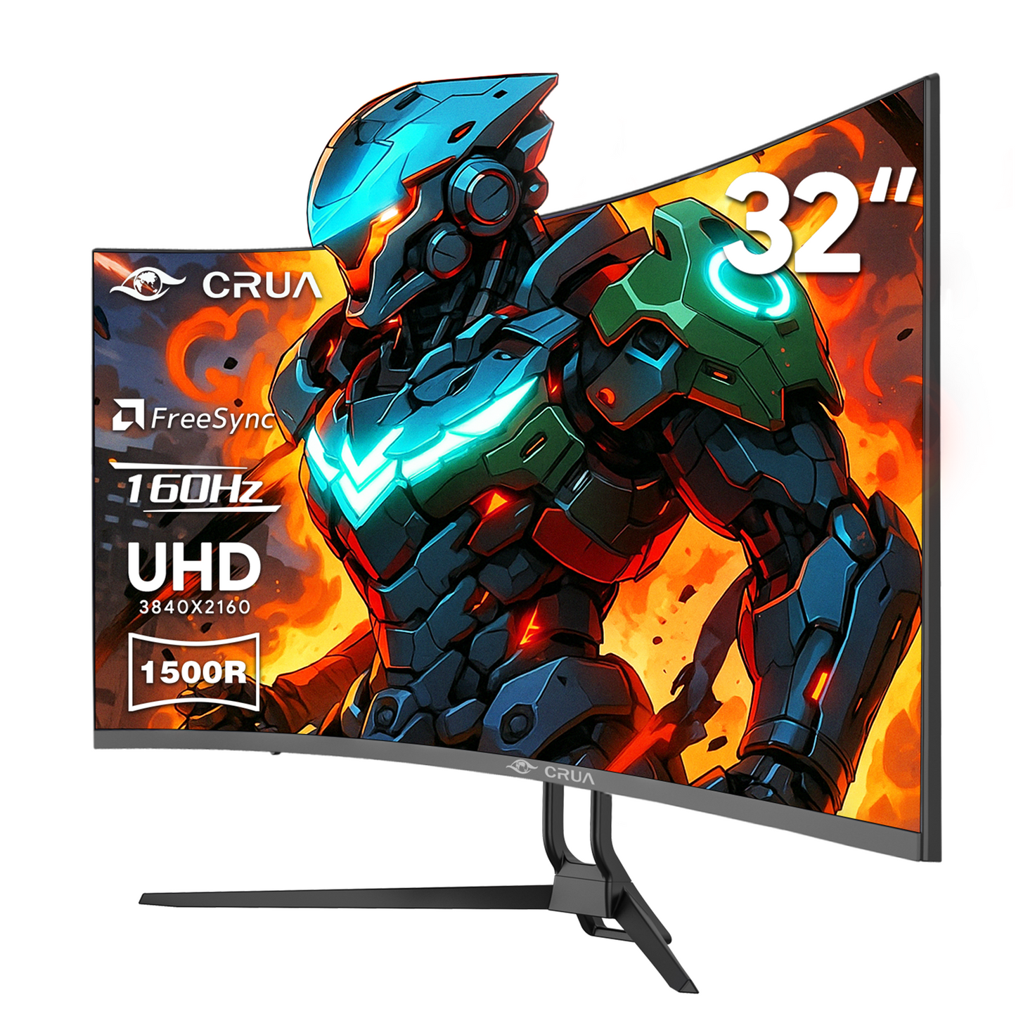 CRUA 32-inch4K UHD(3840x2160)Curved GamingMonitor  Black