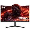 CRUA 24” Curved Gaming Monitor, 180Hz/144Hz FHD 1080P, Support 120% sRGB, AMD FreeSync, Low Motion Blur, Wall Mount Installs Compatible, for Office and Games(HDMI 1.4 & DP 1.2) – Black