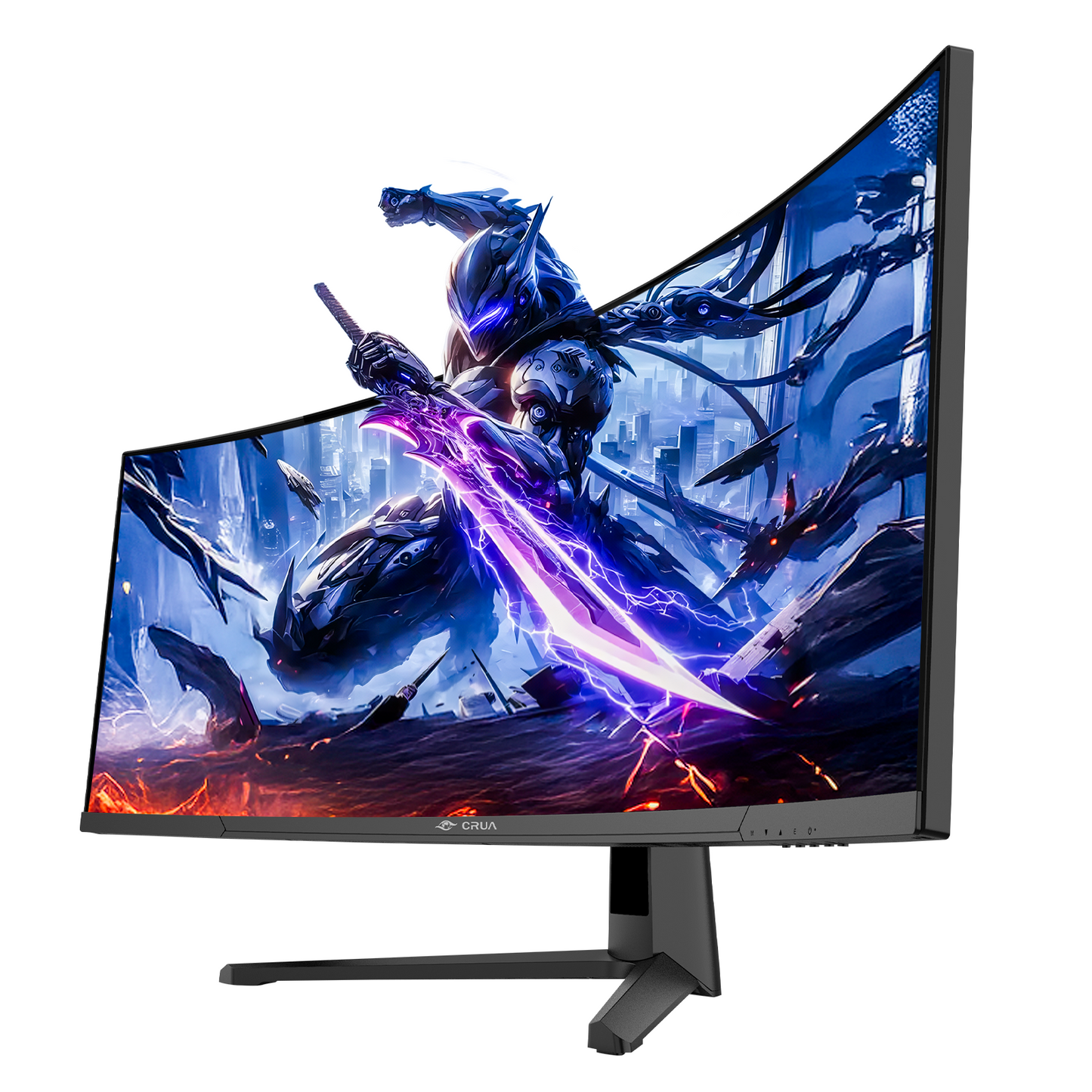 CRUA 45" DQHD 240Hz Ultrawide Curved Gaming Monitor, 1500R, FreeSync, Black 5120x1440 32:9 VA Screen, 120%sRGB, Built-In Speakers, HDMI 2.1/DP 1.4 and 100x100mm Wall Mount For Gaming, Editing and Work