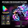 CRUA 27” Gaming Monitor, UHD (3840x2160) Dual Mode (4K 144Hz or FHD 320Hz), 120% sRGB, Support AMD FreeSync, Built-in Speakers, Blue Light Filter, HDMI 2.1 & DP 1.4, Wall Mount Install-Black
