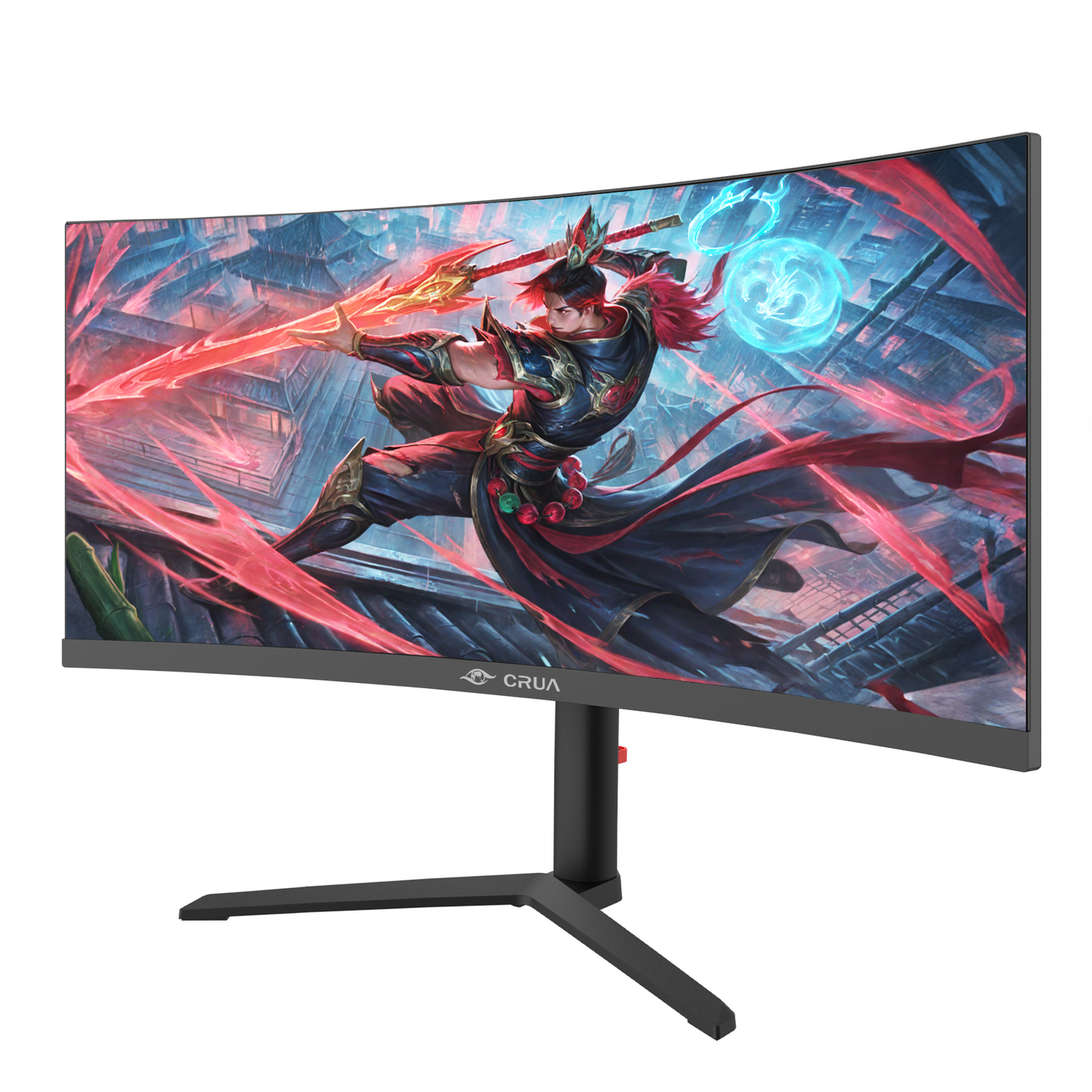 CRUA 34” Curved Ultrawide Gaming Monitor, 3440×1440 UWQHD, 165Hz, 3800R Curvature, Height Adjustable Stand, Built-in Speakers, HDMI & DisplayPort, Black