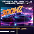 CRUA 27” Gaming Monitor, UHD (3840x2160) Dual Mode (4K 144Hz or FHD 320Hz), 120% sRGB, Support AMD FreeSync, Built-in Speakers, Blue Light Filter, HDMI 2.1 & DP 1.4, Wall Mount Install-Black