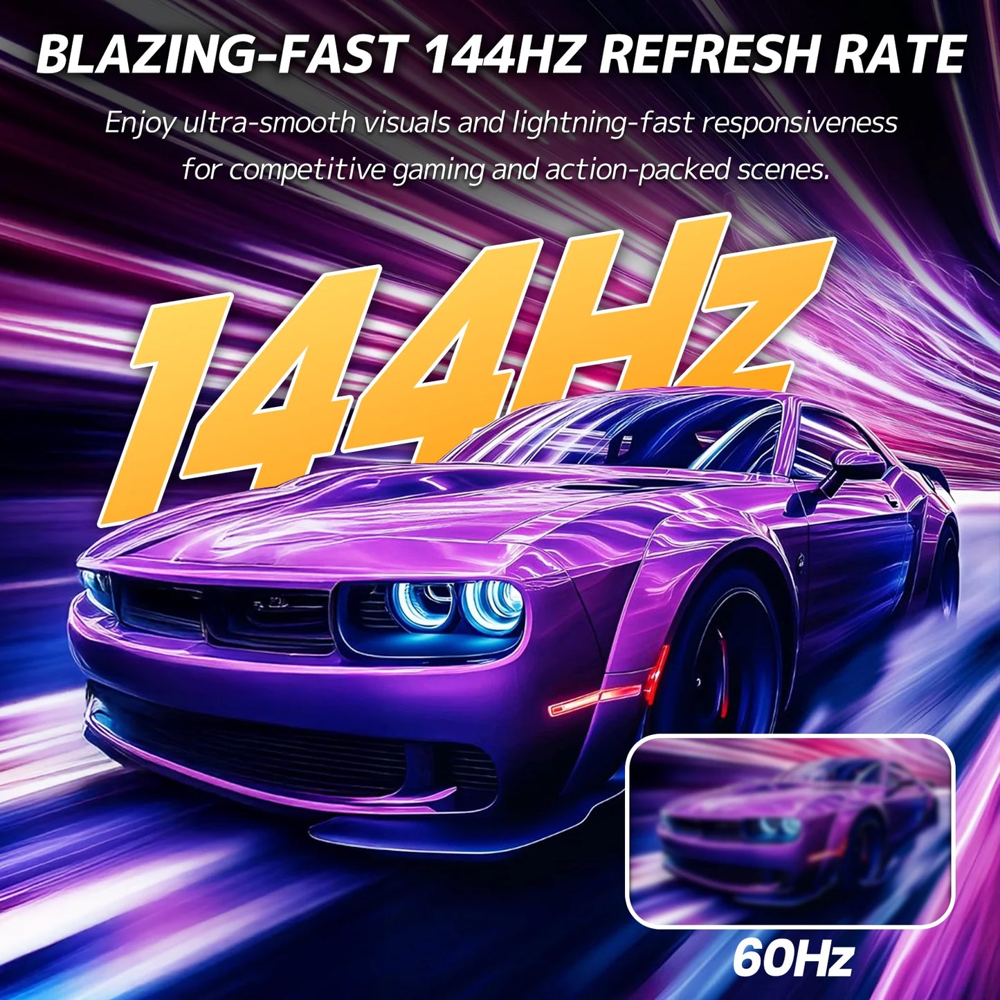 CRUA 27 Inch Gaming Monitor, UHD(3840 * 2160P) 144Hz Built-in Speaker, White