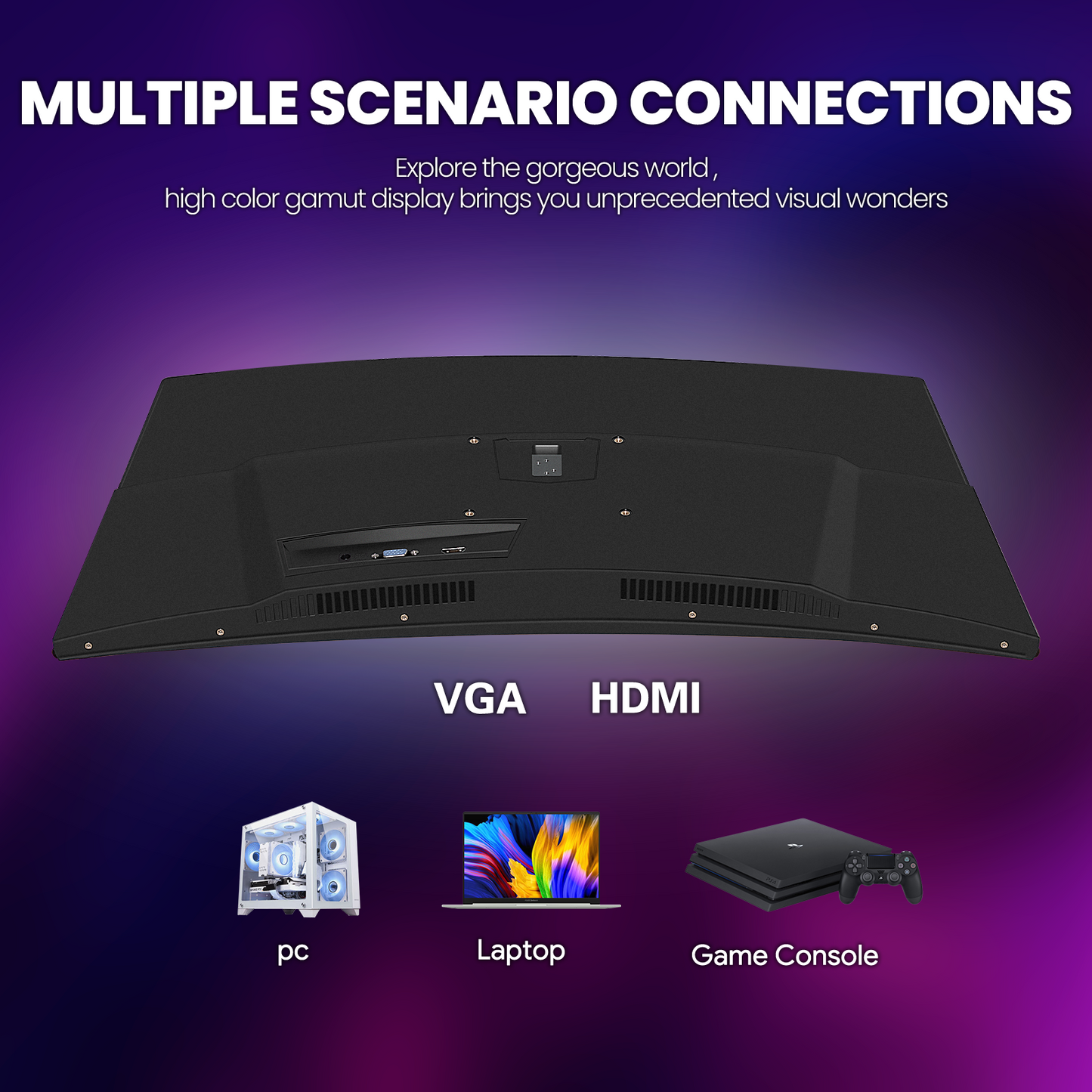 27" 1K VA Panel 1800R High Color Gamut Professional Monitor