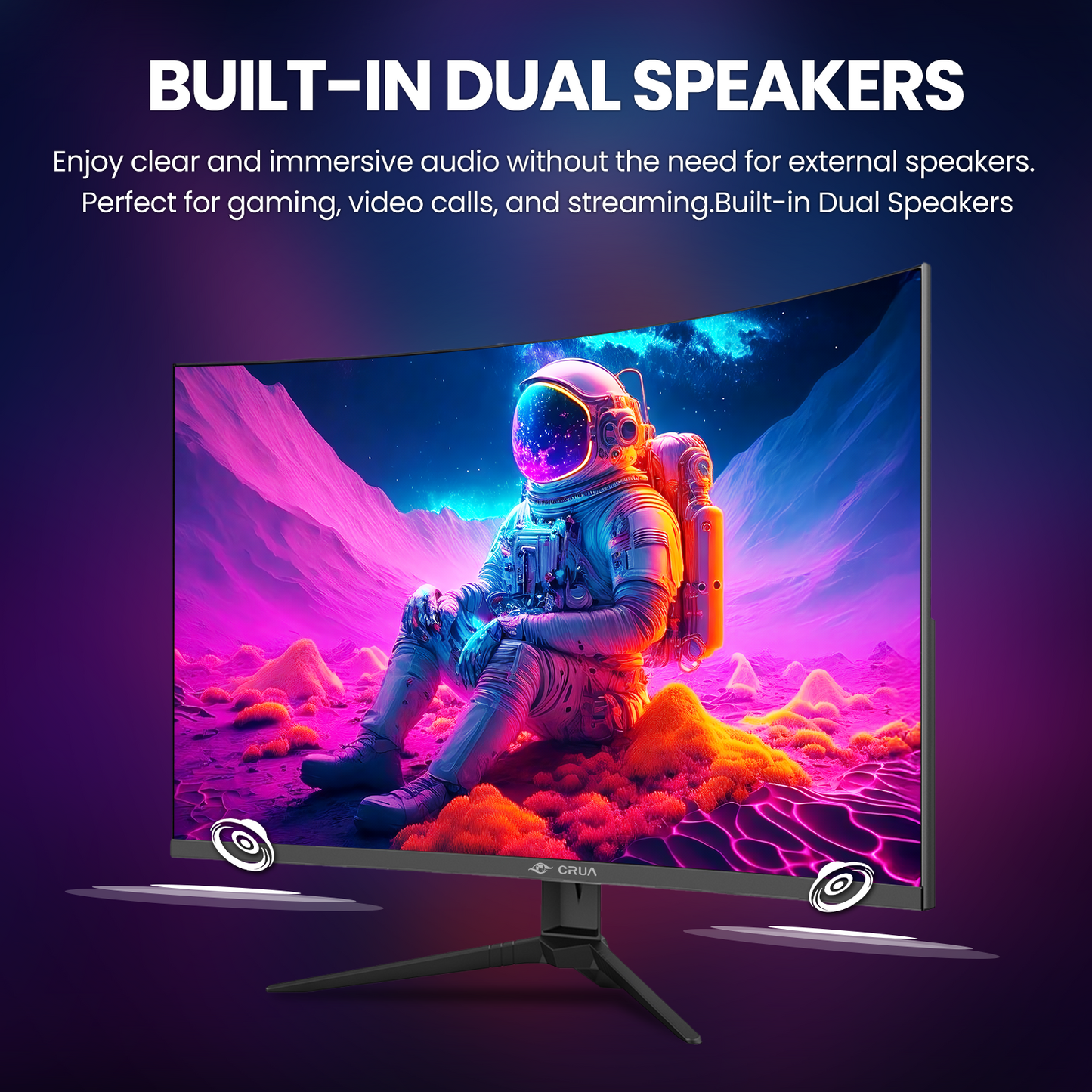 CRUA 27'' Curved Gaming Monitor 260Hz/240Hz, QHD 1440P 1800R VA Panel ...