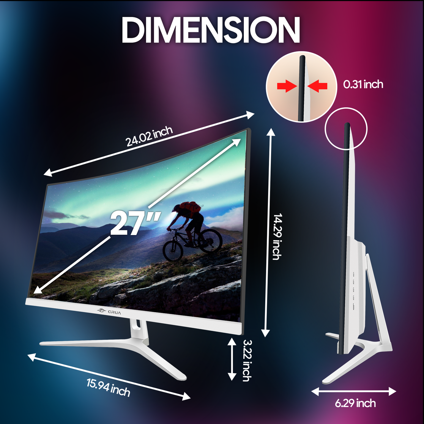 27" FHD 100Hz Curved Monitor for Office/Gaming