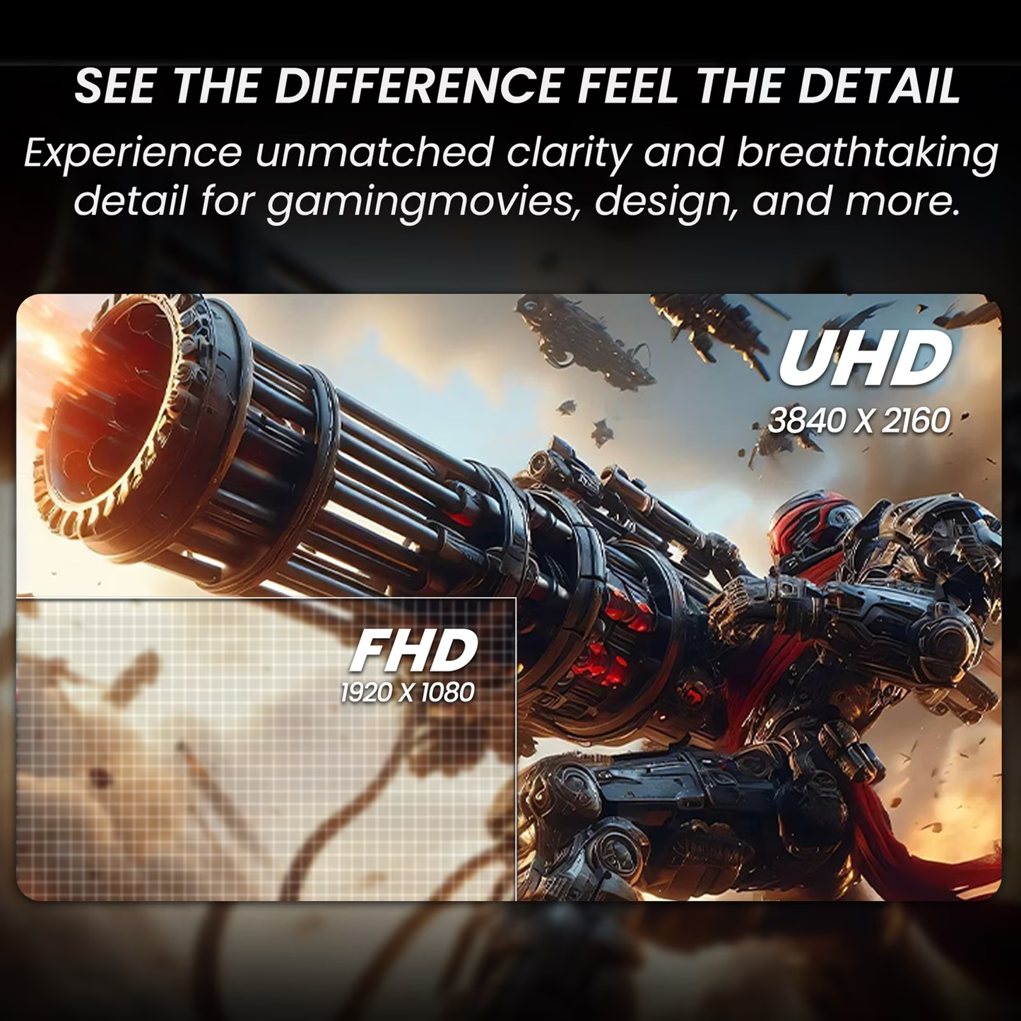 CRUA 32" Curved UHD 4K Monitor, 160Hz Refresh, 1500R Curvature, Black with RGB Lighting and Built-in Speakers