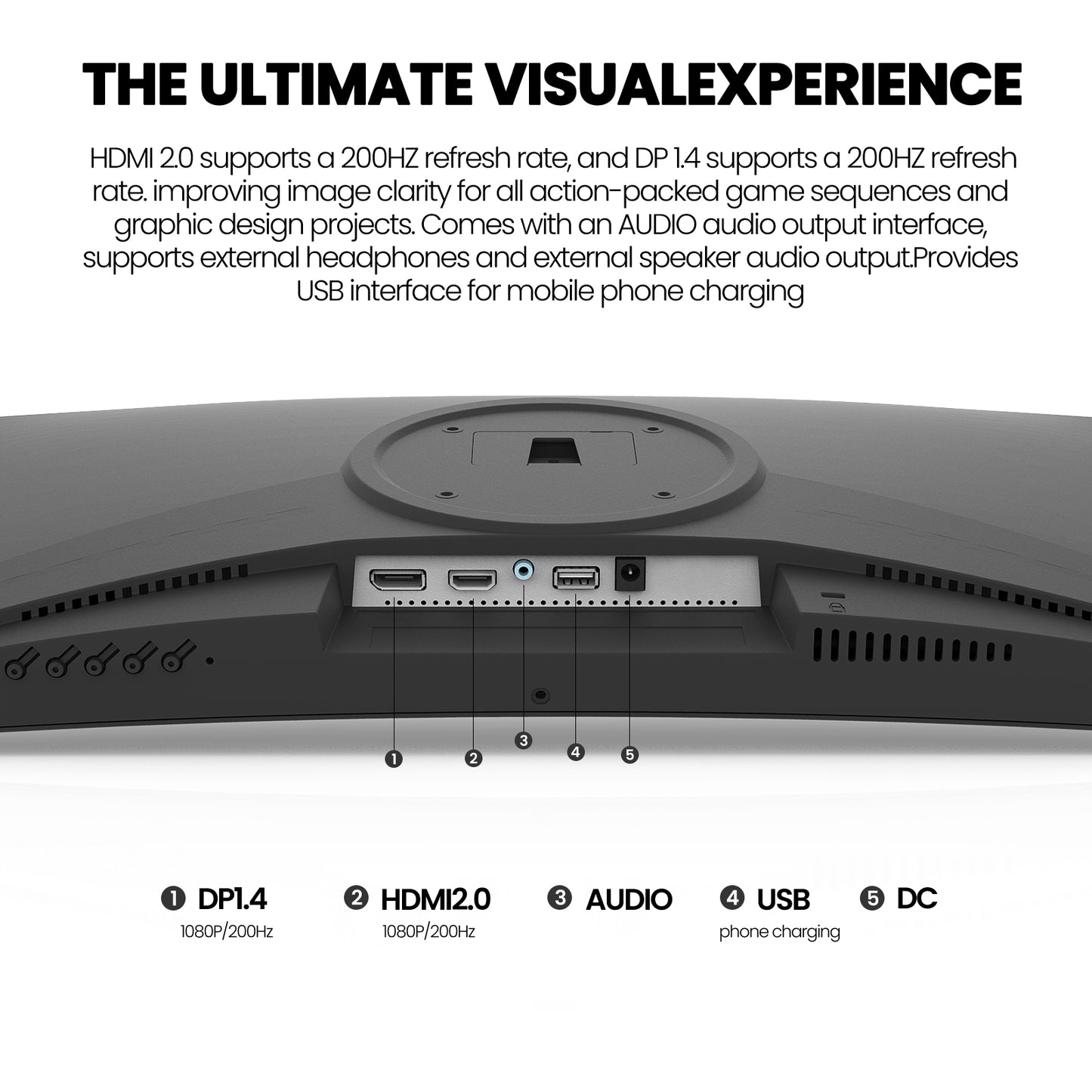 CRUA 24 Inch 200hz/180hz Curved Gaming Monitor, FHD 1080P Frameless Computer Monitors, Support AMD freesync Low Motion Blur, Eye Care, DisplayPort, HDMI, Compatible Wall Mountable Installs-Black