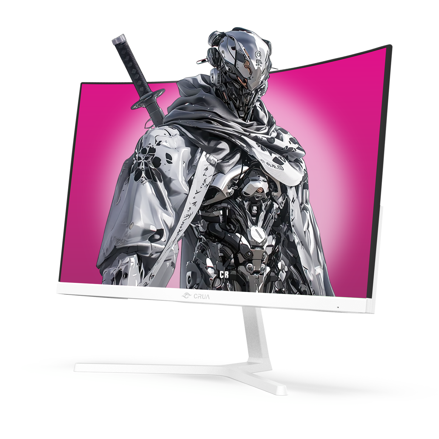 CRUA 24" Curved Gaming Monitor, 165Hz/200Hz Computer Monitor, FHD 1920x1080, 120% sRGB, AMD FreeSync, Blue Light Filter, for Gaming & Office, Wall Mountable- White