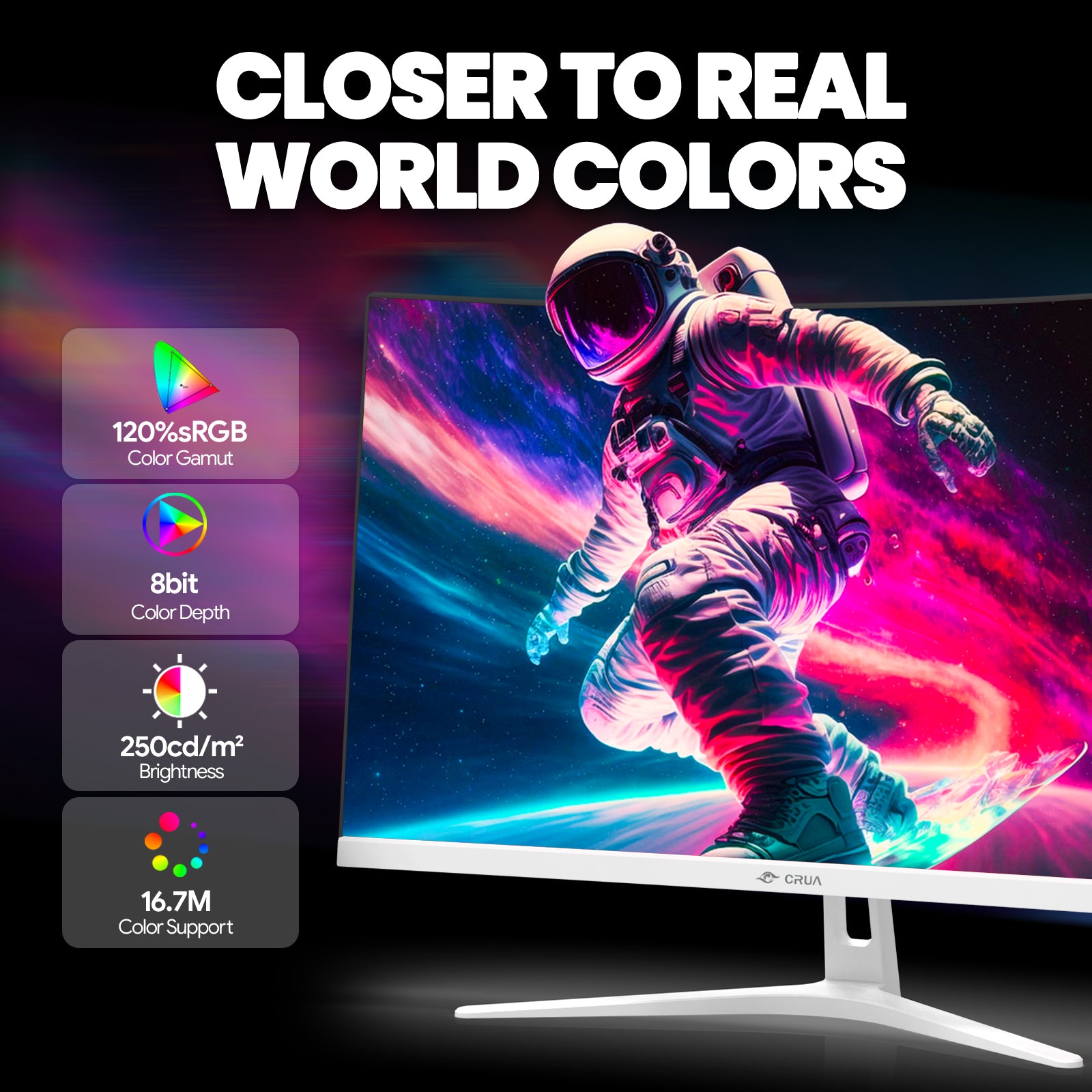 CRUA 27inch Curved FHD 1920x1080P, 165Hz/200Hz Computer Monitor – CRUA ...