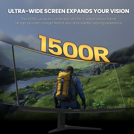 CRUA 34 Inch Curved Gaming Monitor, 21:9 WQHD 3440x1440 165Hz/144Hz 15 ...