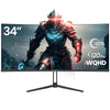 CRUA 34-inch Curved Gaming Monitor, WQHD 3440x1440, 120Hz Computer Monitor, 1900R VA Screen, 120% sRGB, AMD FreeSync, Blue Light Filter, HDMI 2.0 & DP 1.4, Wall Mount Mount - black