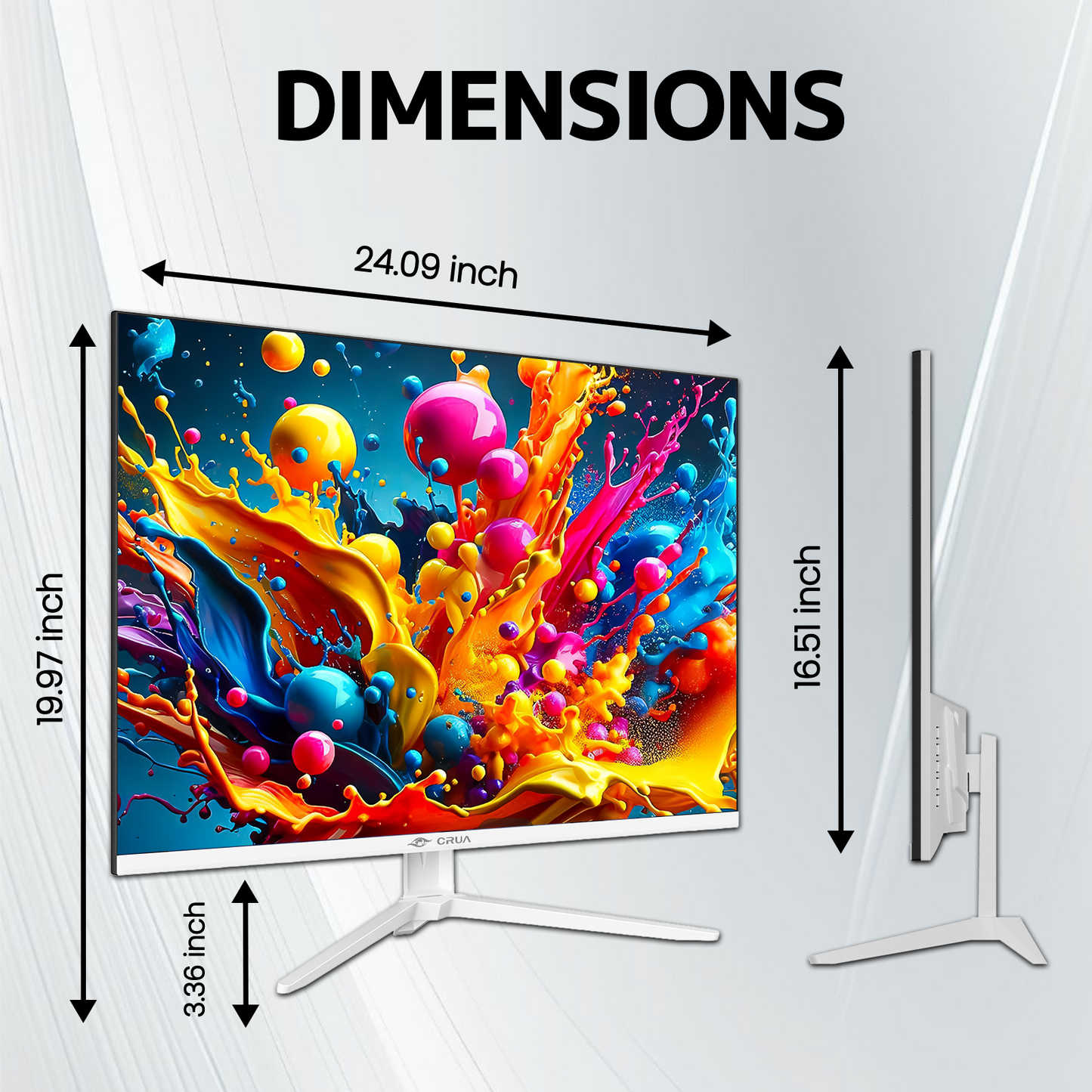 CRUA 28 Inch White Monitor, 4K UHD+ 3840×2560 IPS 60Hz Computer Monitors, 15:10 Aspect Ratio, 120% sRGB 10-Bit Color, Support FreeSync, Built-in Speakers, USB Type-C, HDMI 2.0 & DP 1.4, Wall Mountable